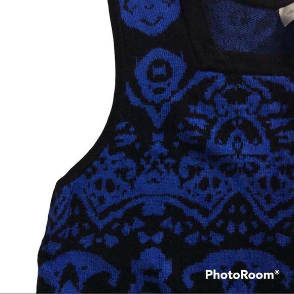 BLUE AND BLACK SLEEVELESS SWEATER - Picture 5 of 7